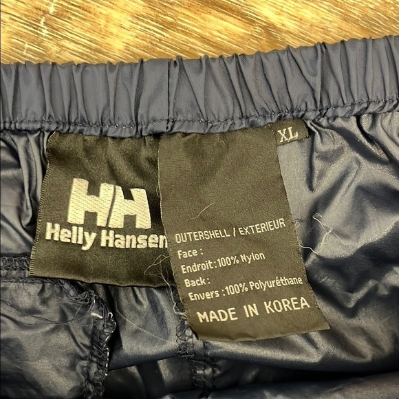 HH Helly Hansen VTG Navy Blue Weatherproof Shell Pants Men's Size XL Zip Sides - Picture 10 of 16